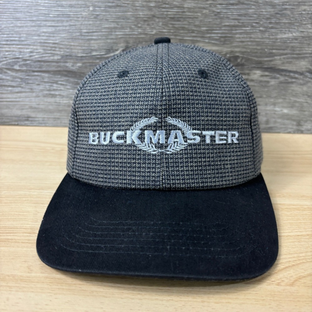 Vintage Buckmaster Hat Cap Strap Back Gray Black Outdoors K Products